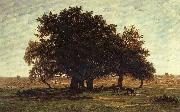 Theodore Roussel Oak Trees near Apremont oil painting reproduction